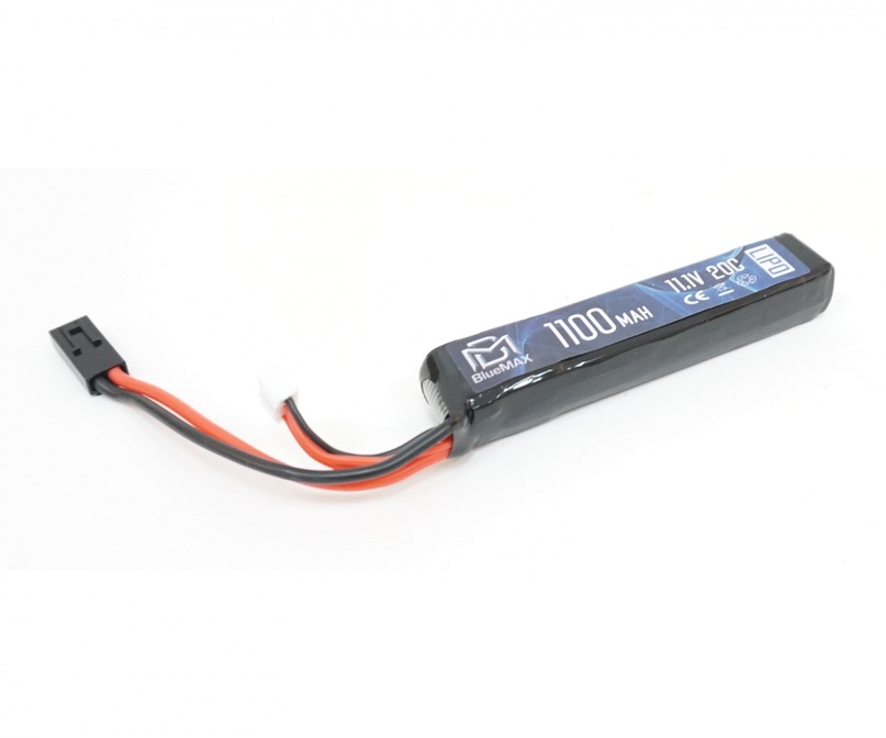 Аккумулятор BlueMAX 11.1V Li-po 1100mAh 20C AUG.G36.M-серия цевье.MP40.АК под крышку